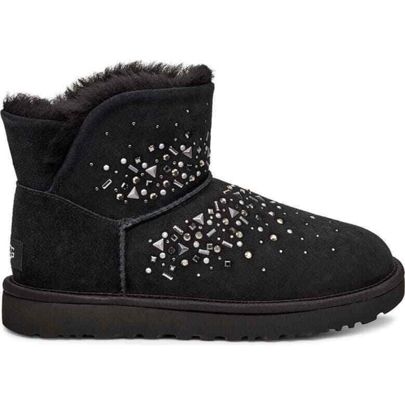 NEW UGG CLASSIC GALAXY BLING MINI BOOT SUEDE SZ 7 - Picture 5 of 7